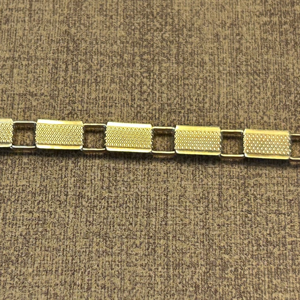 Vintage Emmons Gold Tone Textured Link Bracelet